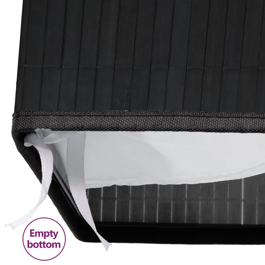 Laundry basket with one compartment, black, bamboo
