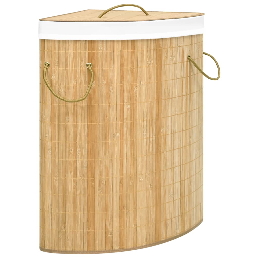 Corner laundry basket, bamboo, 60l