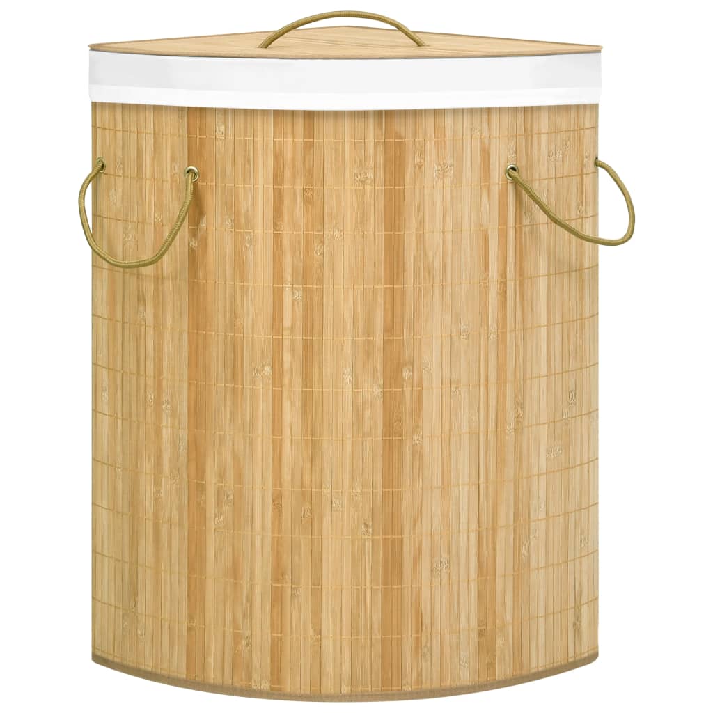 Corner laundry basket, bamboo, 60l