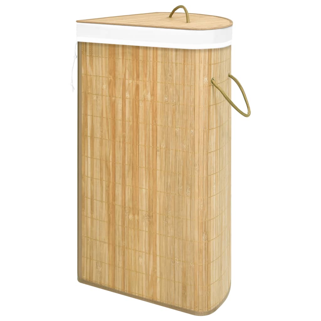 Corner laundry basket, bamboo, 60l