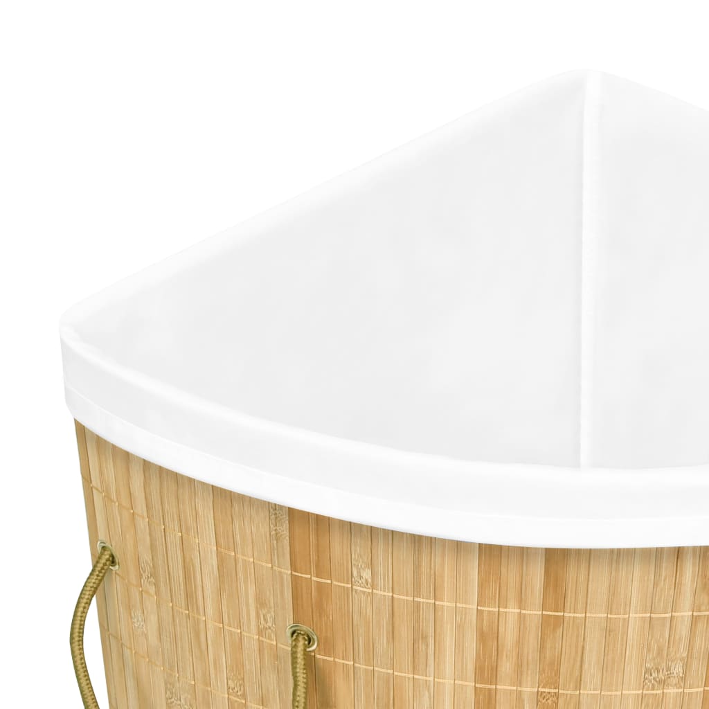 Corner laundry basket, bamboo, 60l