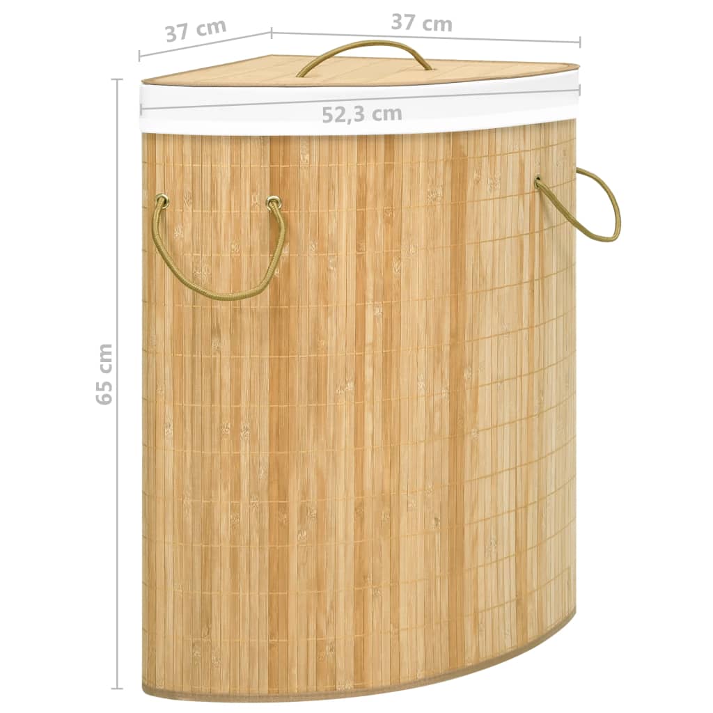 Corner laundry basket, bamboo, 60l