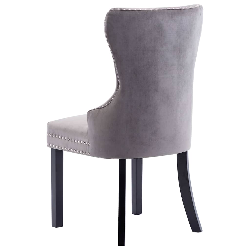 Dining chairs, 2 pcs, grey, velvet