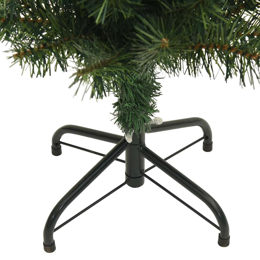 Plāns mākslīgais Ziemassvētku eglīte ar statīvu, zaļa, 210cm, PVC