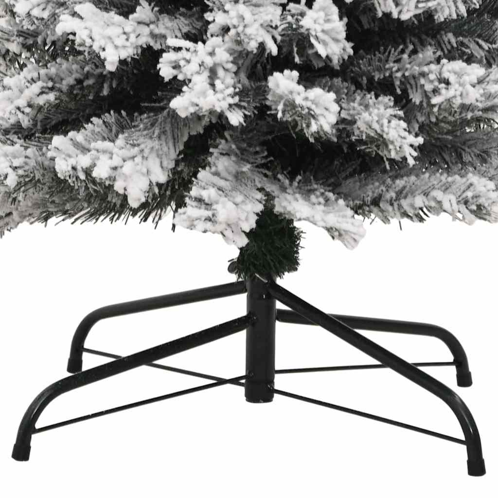 Slim artificial Christmas tree SHINE MEADOW, with snow, green, 210cm.