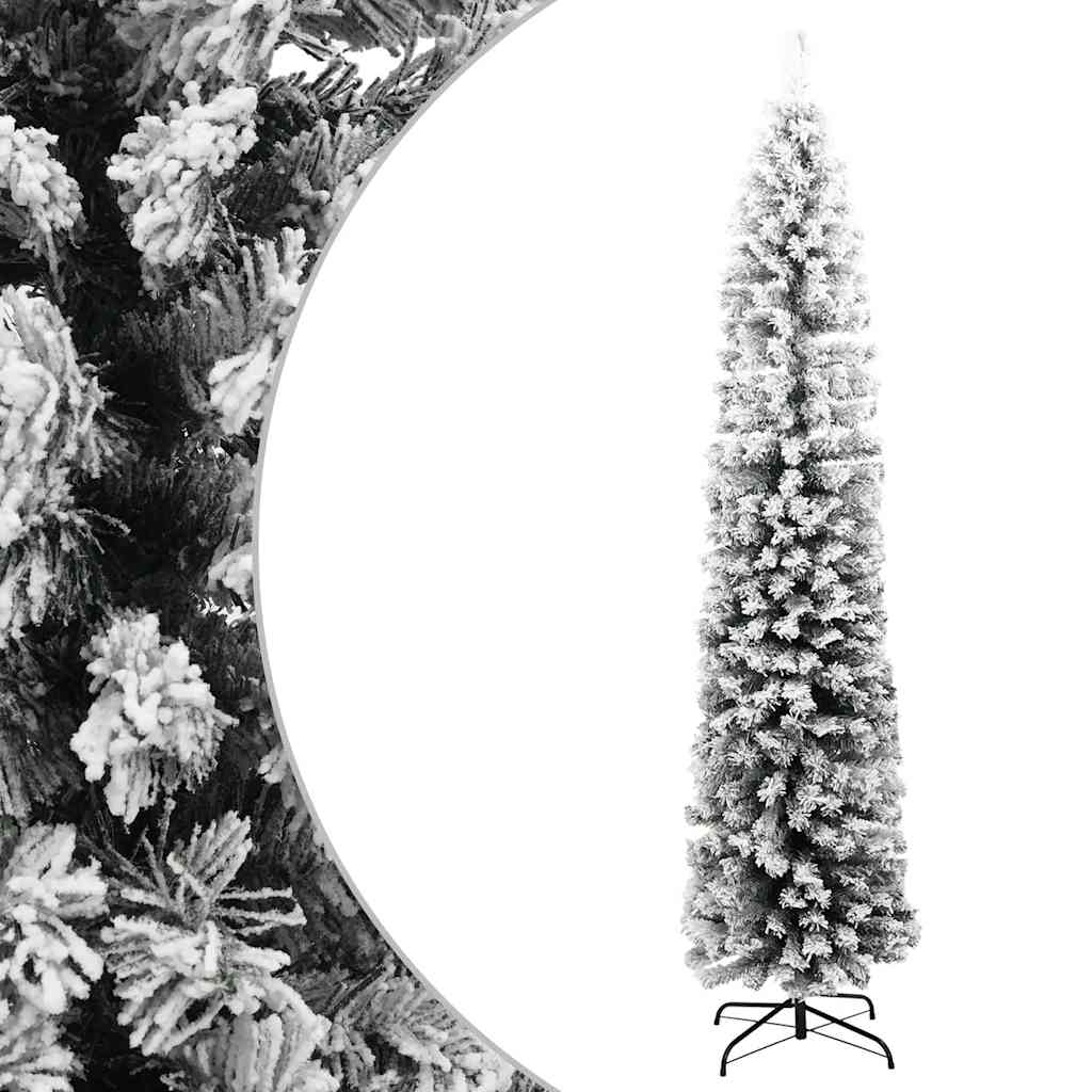 Plona dirbtinė Kalėdų eglutė SHINE MEADOW, su sniegu, žalia, 240cm.