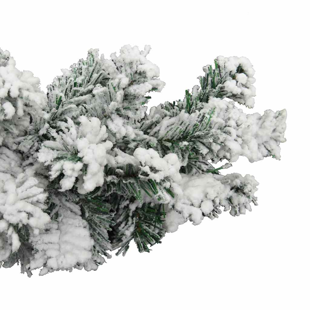 Christmas garland, green, 20m, PVC, snow-dusted
