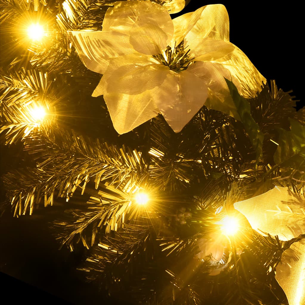 Ziemassvētku virtene ar LED lampiņām, melna, 2,7m, PVC