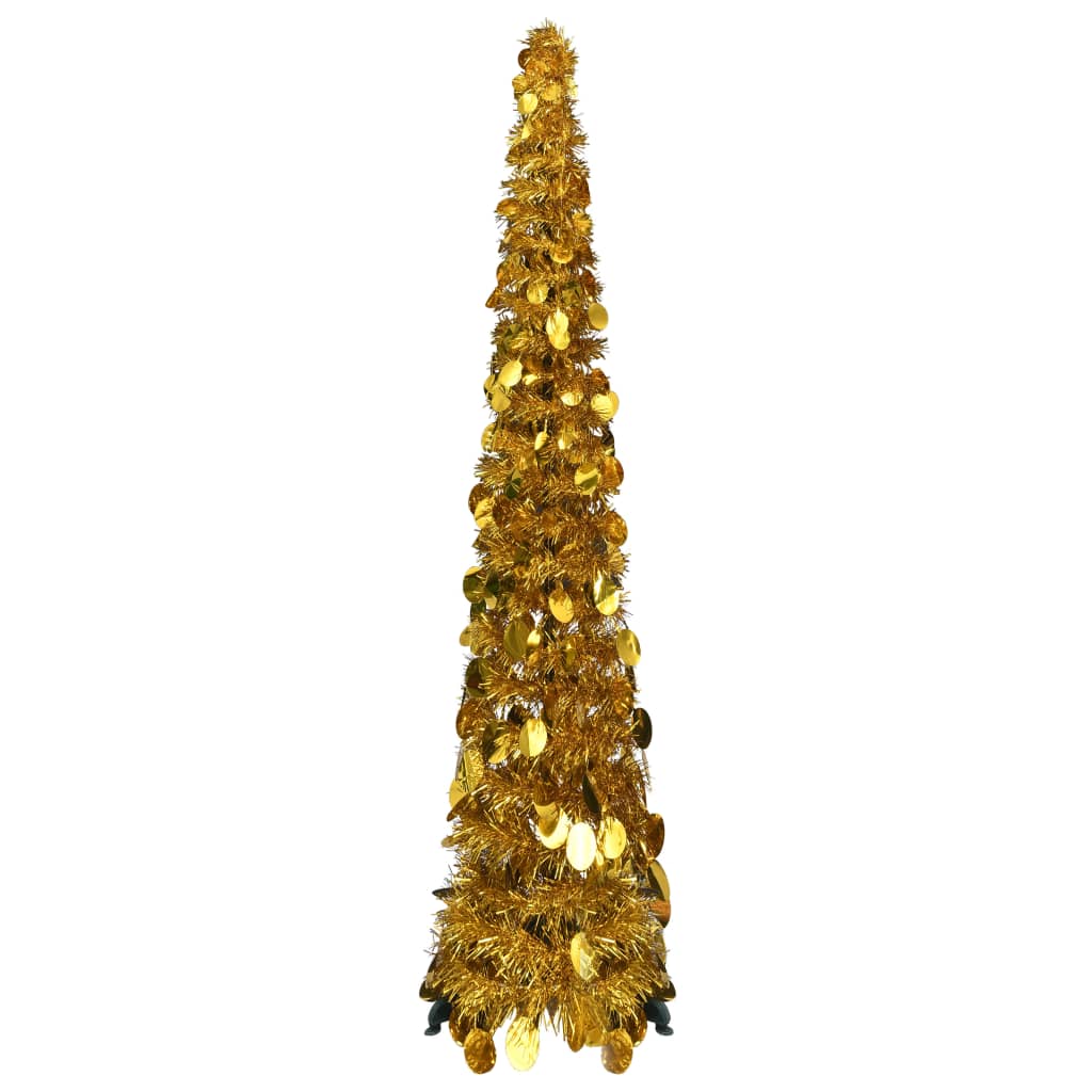 Išskleidžiama dirbtinė Kalėdų eglutė, auksinė, 120cm, PET