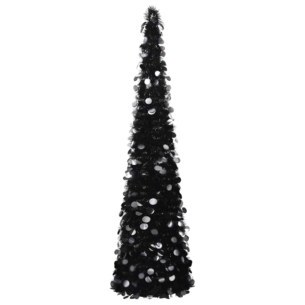 Išskleidžiama dirbtinė Kalėdų eglutė, juoda, 180cm, PET