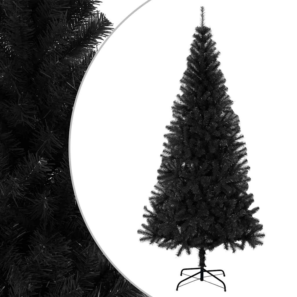 Artificial Christmas tree with stand, black, 210cm, PVC