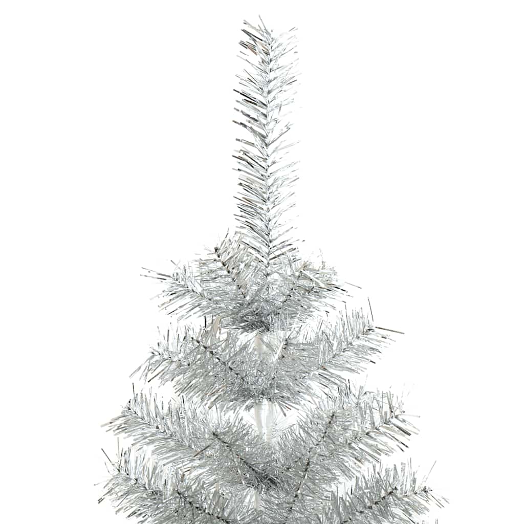 Dirbtinė Kalėdų eglutė su stovu, sidabrinės spalvos, 150cm, PET