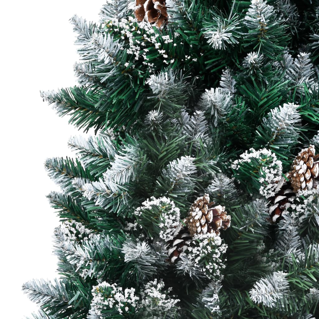Artificial Christmas tree with pine cones and white snow, 180cm