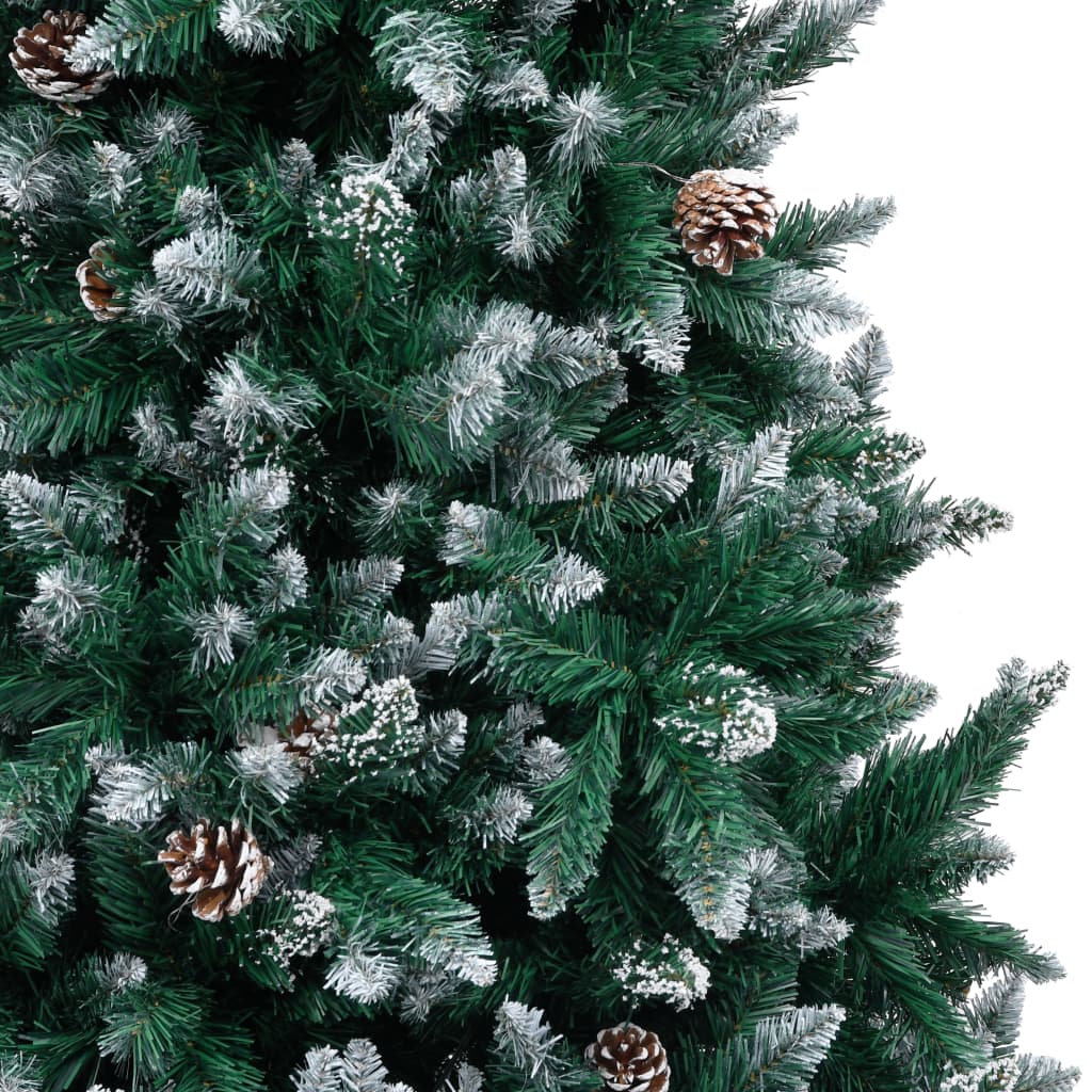 Dirbtinė Kalėdų eglutė EVERGREEN CRYSTAL, su kankorėžiais ir baltu sniegu, 210cm.