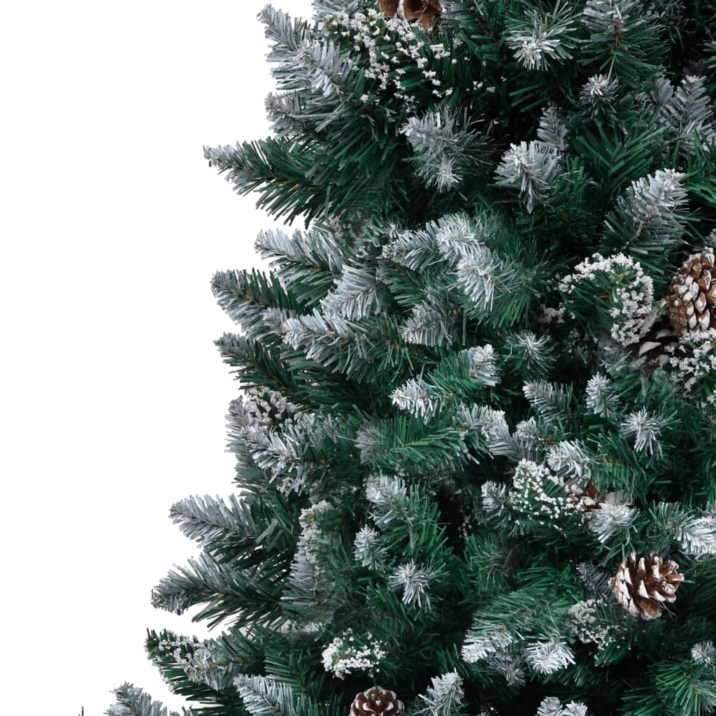 Dirbtinė Kalėdų eglutė EVERGREEN CRYSTAL, su kankorėžiais ir baltu sniegu, 210cm.