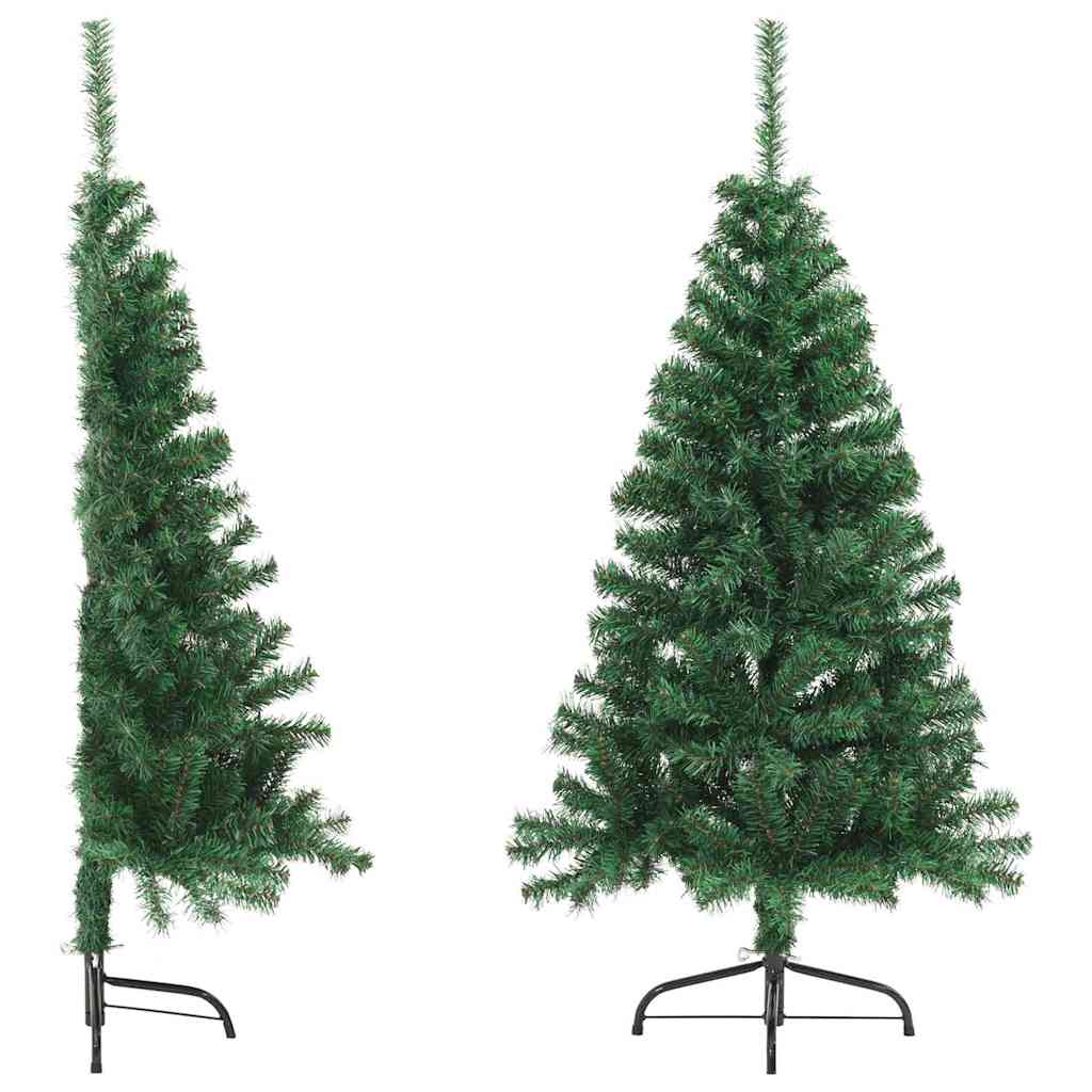 Mākslīgā pusīgā Ziemassvētku eglīte ar statīvu, zaļa, 150cm, PVC