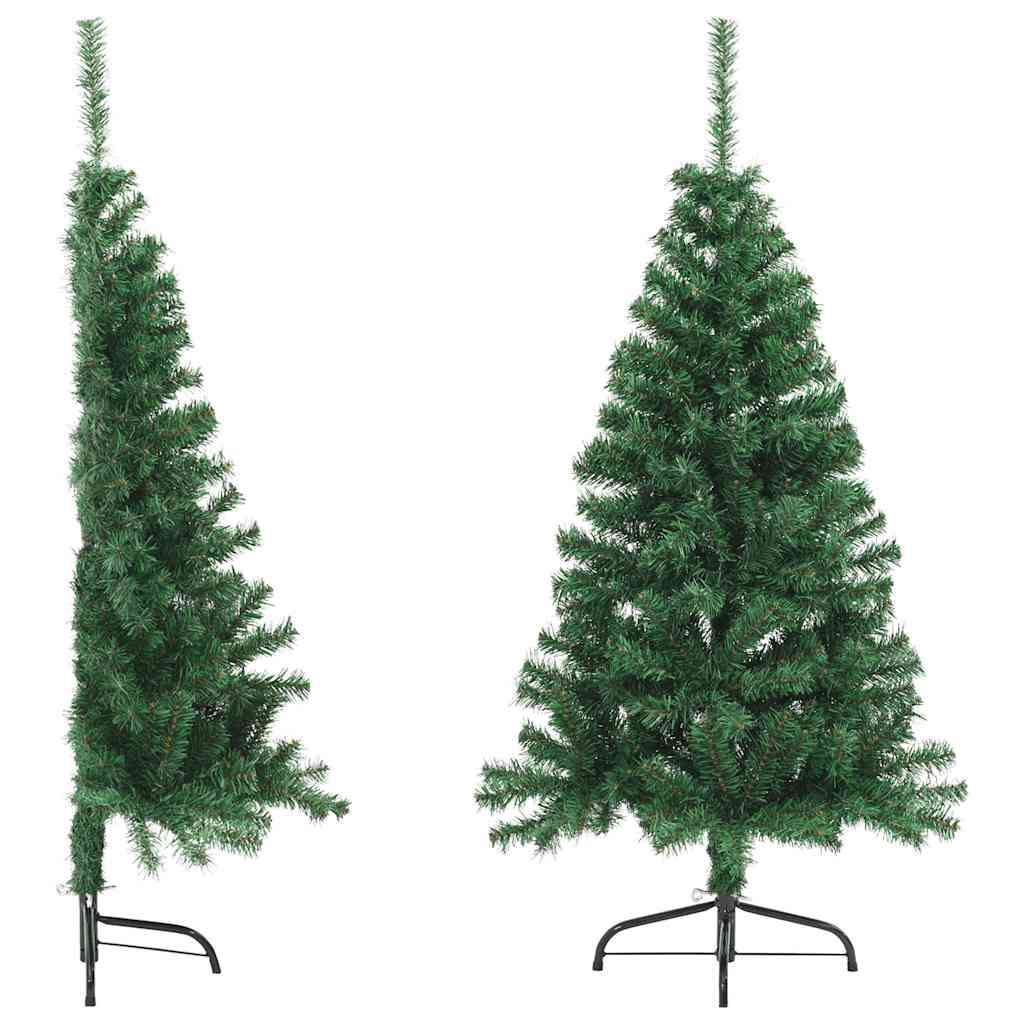Mākslīgā pusīgā Ziemassvētku eglīte ar statīvu, zaļa, 150cm, PVC