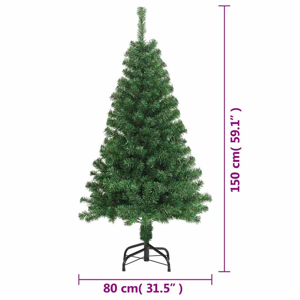 Mākslīgā Ziemassvētku eglīte ar bieziem zariem, zaļa, 150cm, PVC