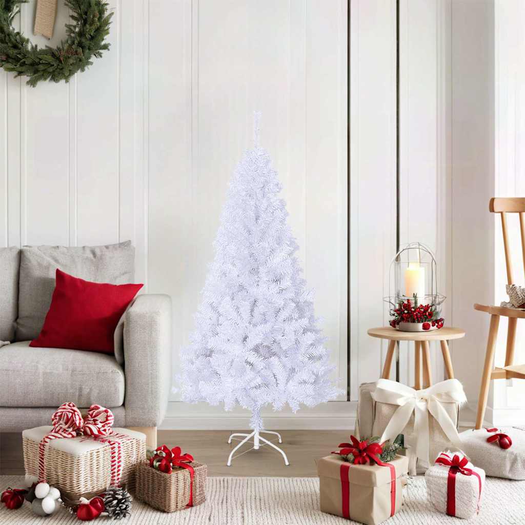 Mākslīgā Ziemassvētku eglīte ar bieziem zariem, balta, 150cm, PVC