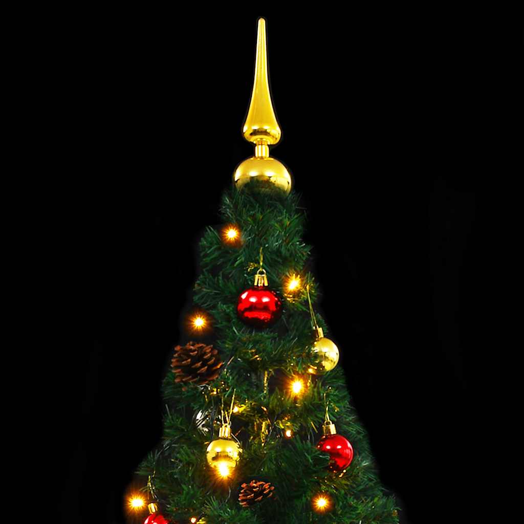 Artificial Pre-lit Christmas Tree HOLLOW BOREAL, with decorations, green, 210cm.