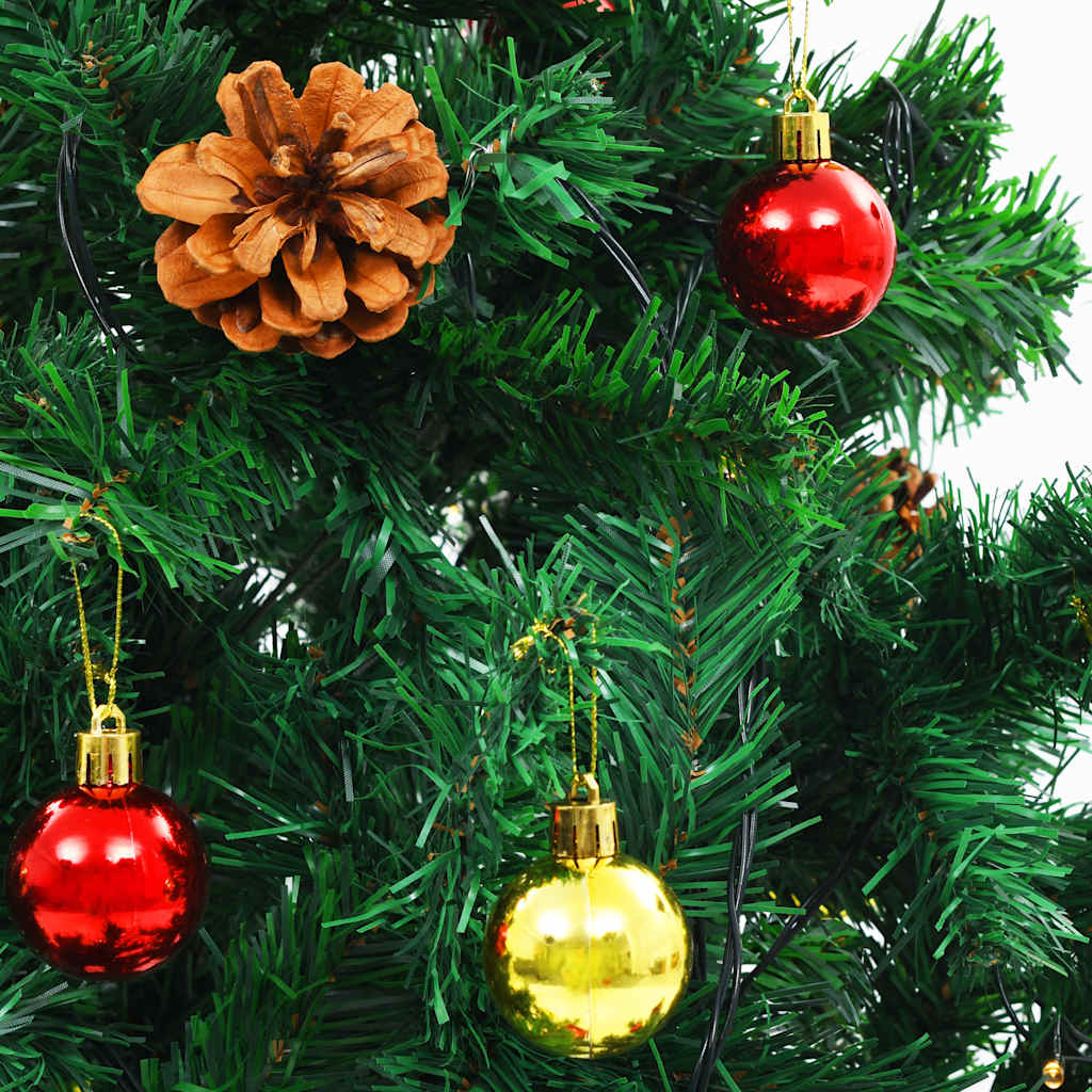 Artificial Pre-lit Christmas Tree HOLLOW BOREAL, with decorations, green, 210cm.