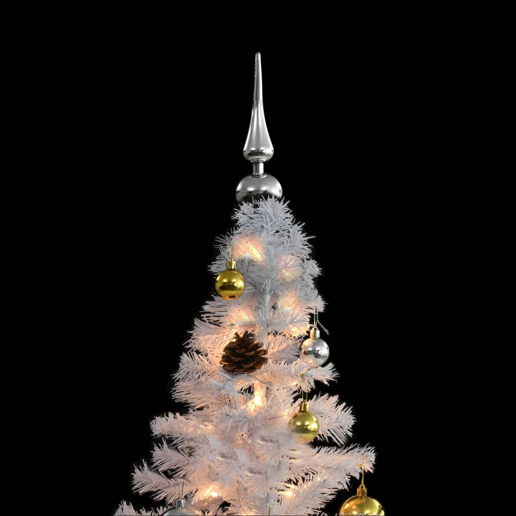 Artificial Pre-Lit Christmas Tree HOLLOW BOREAL, with decorations, white, 210cm.