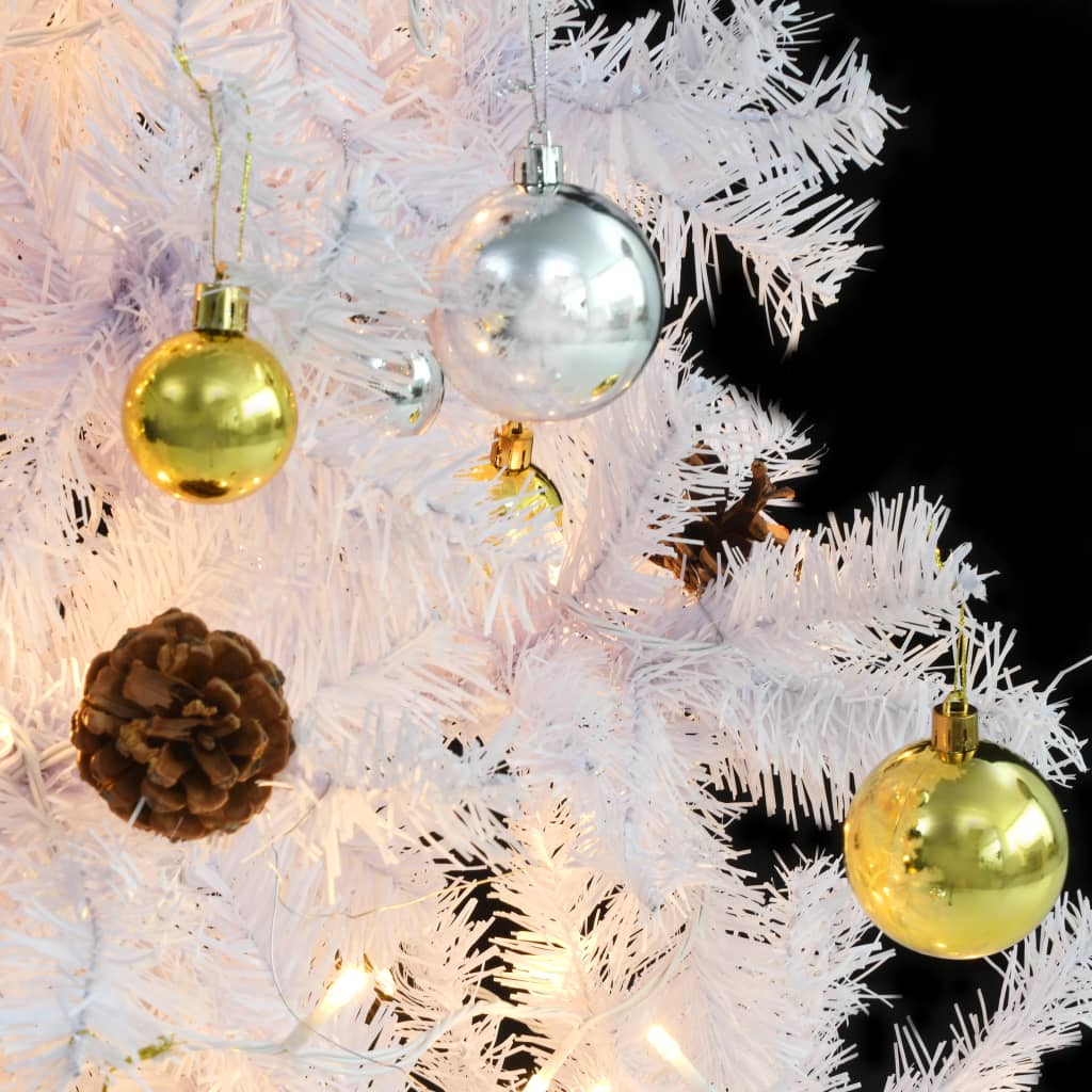 Artificial Pre-Lit Christmas Tree HOLLOW BOREAL, with decorations, white, 210cm.