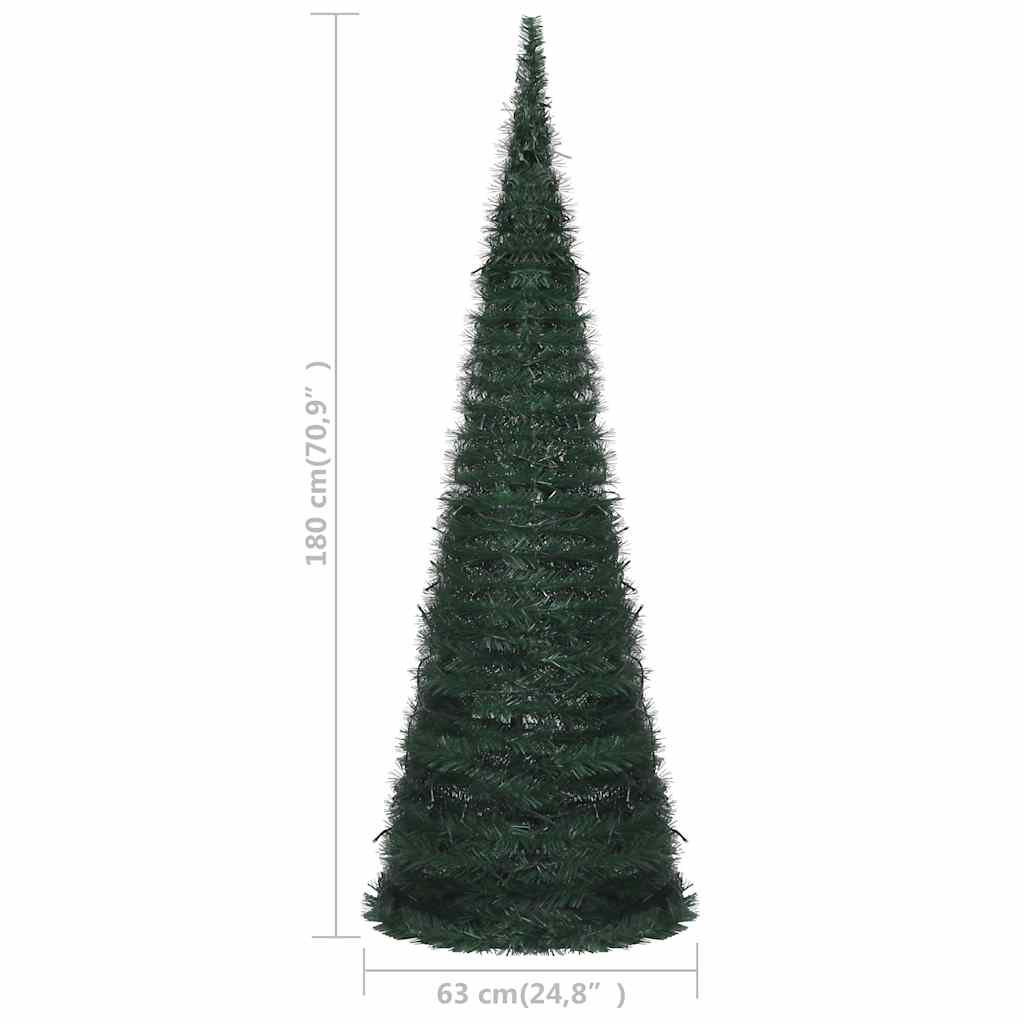 Išskleidžiama apšviesta dirbtinė Kalėdų eglutė, SHINE PINE, žalia, 180cm.