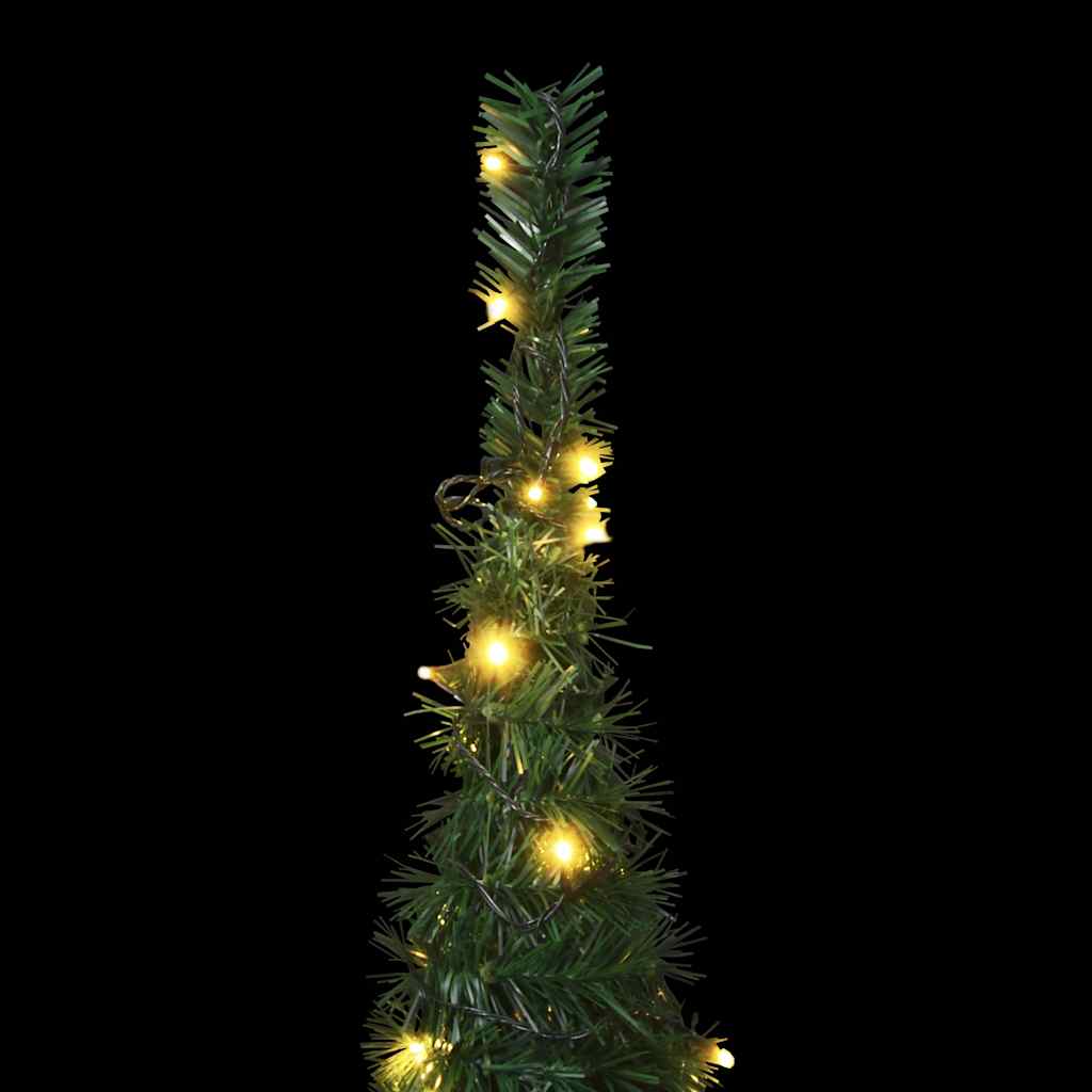 Pop-up pre-lit artificial Christmas tree, SHINE PINE, green, 210cm.