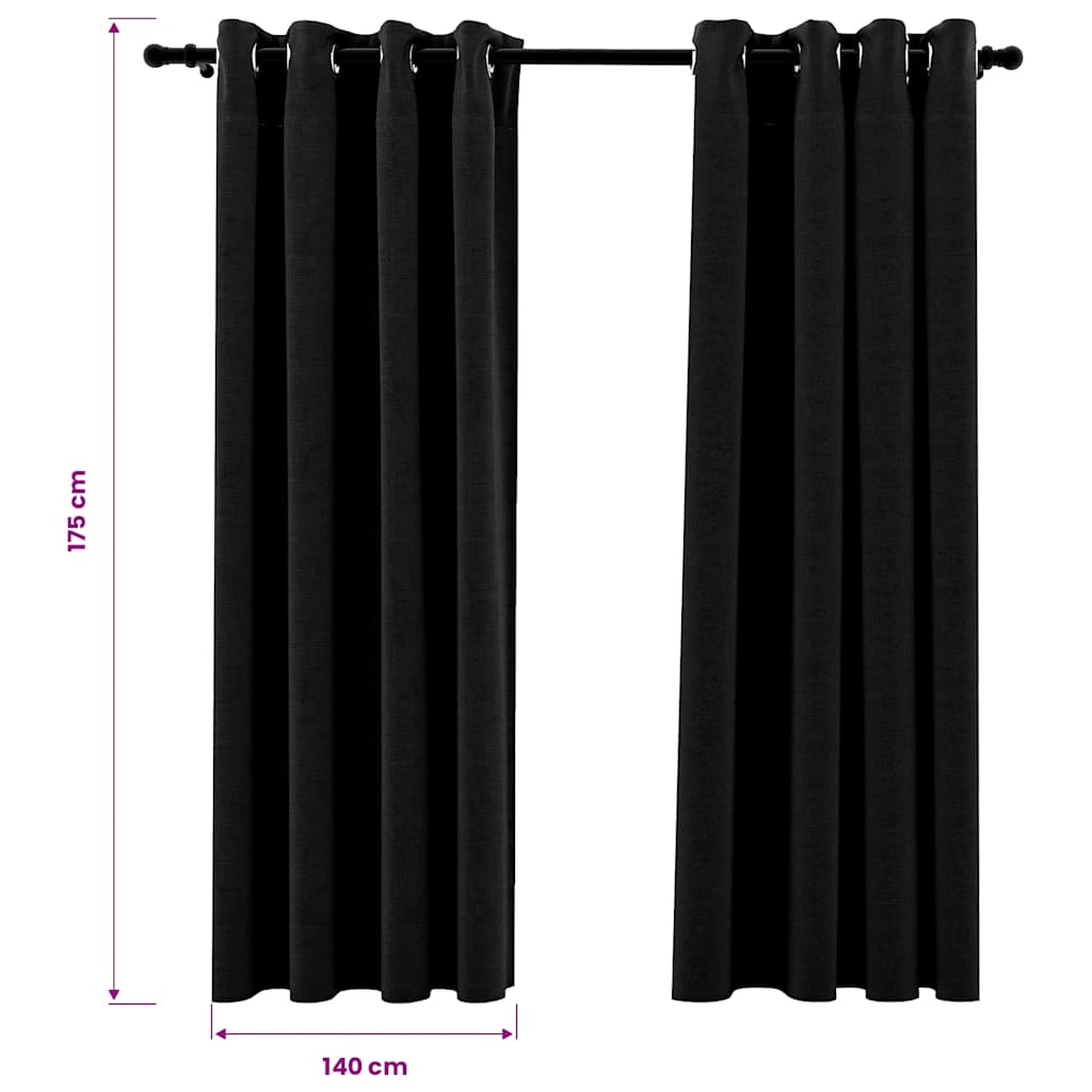 Blackout curtains, 2 pcs, anthracite, 140x175cm