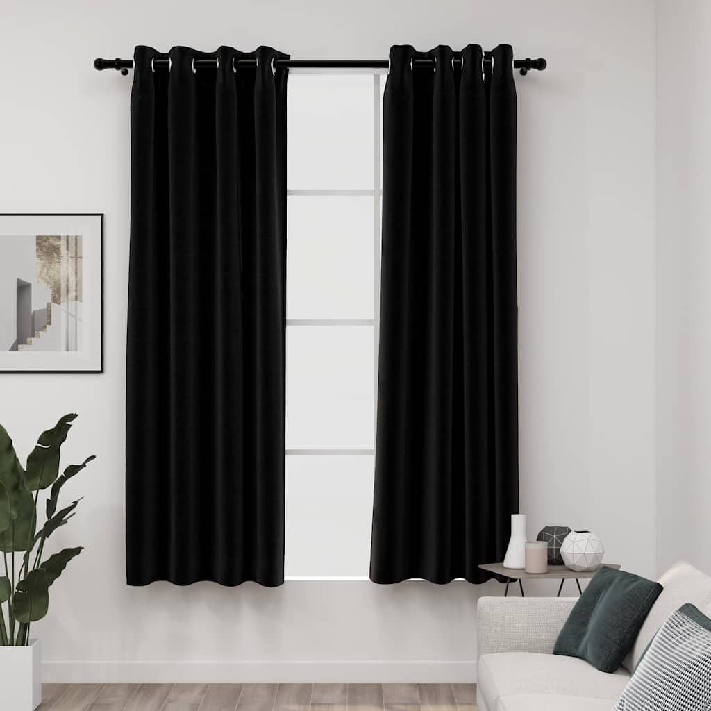 Blackout curtains, 2 pcs, anthracite, 140x175cm