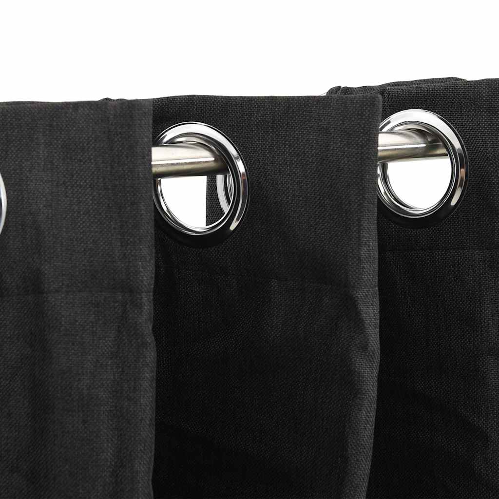 Ring top night curtain, anthracite, 290x245cm