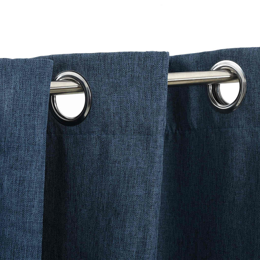Eyelet blackout curtain, blue, 290x245cm