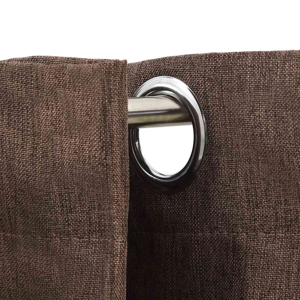 Night curtains with loops, 2 pcs., taupe, 140x245cm