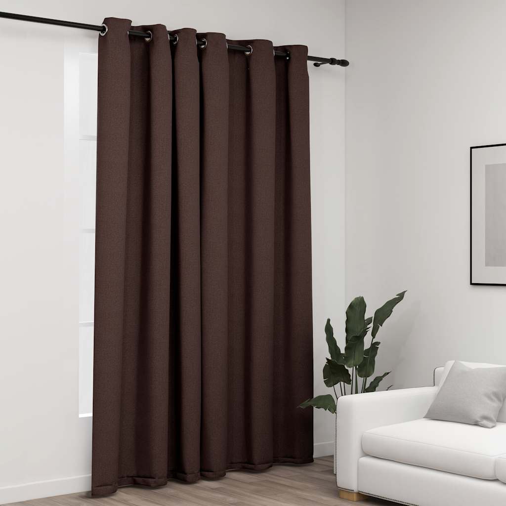 Eyelet blackout curtain, taupe, 290x245cm