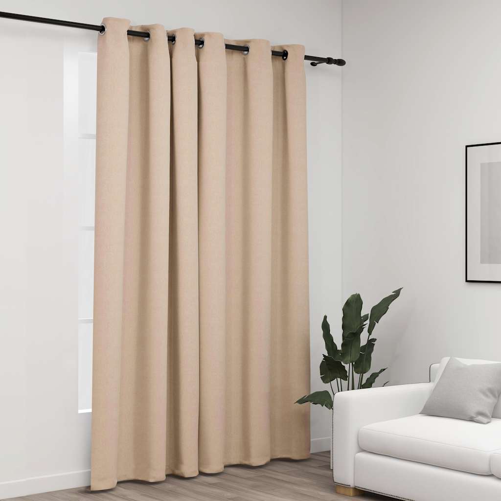 Eyelet blackout curtain, sand, 290x245cm