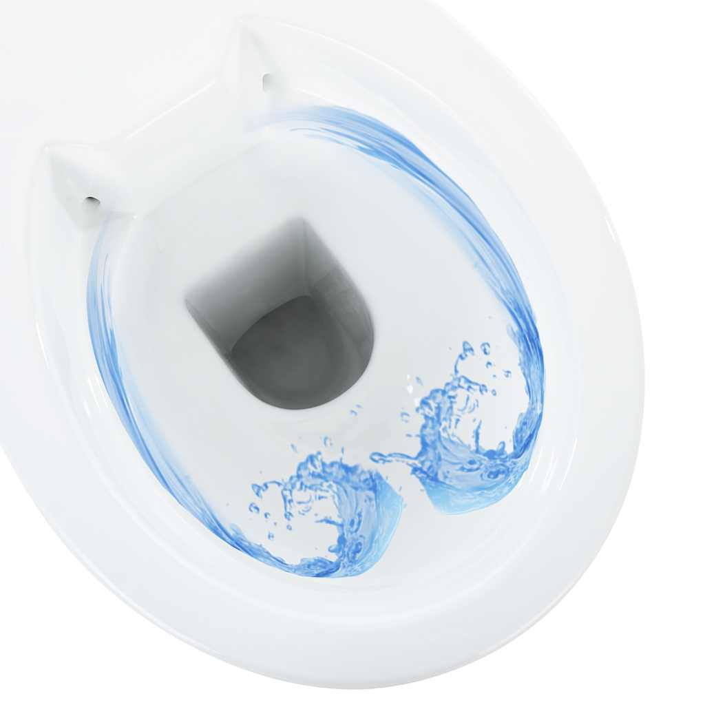 Rimless toilet, 7 cm extra height, soft close, white ceramic