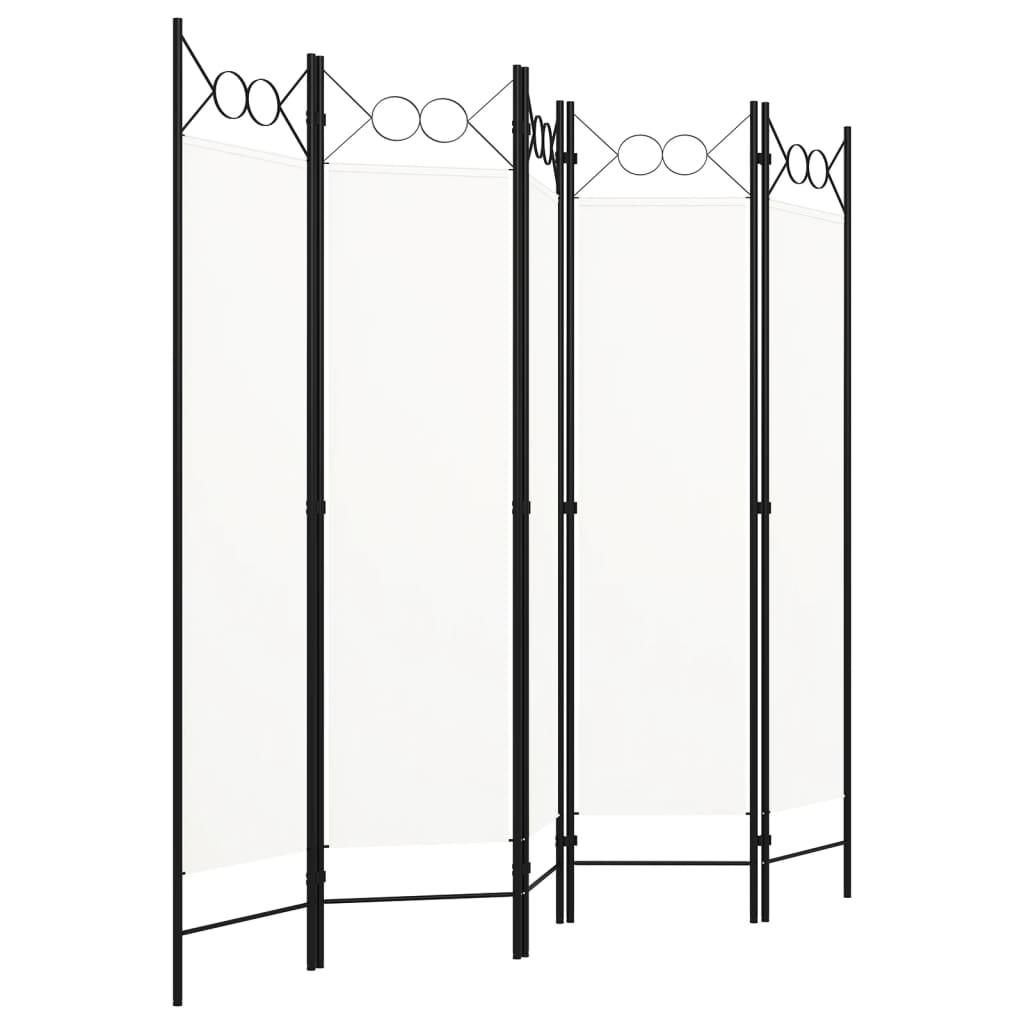 Room divider, 5-panel, white, 200x180cm