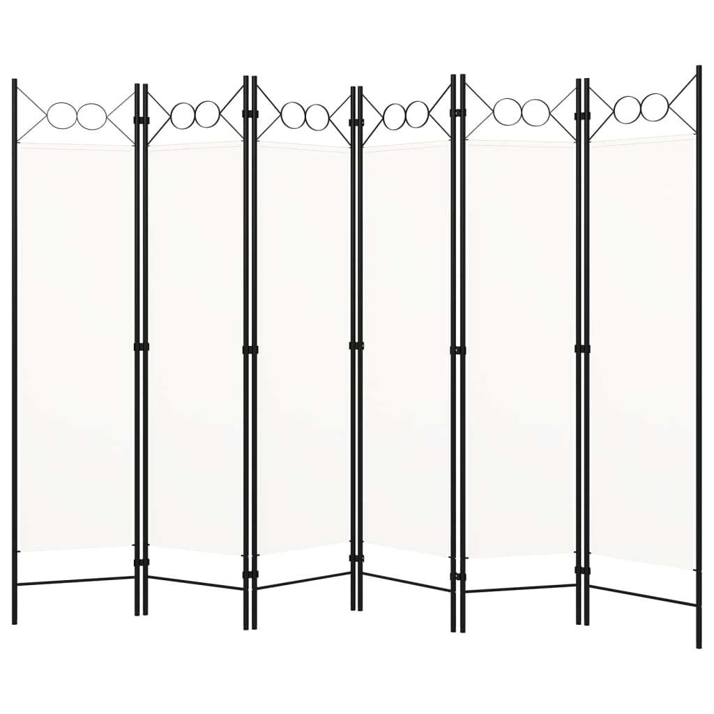 Room divider, 6-panel, white, 240x180cm