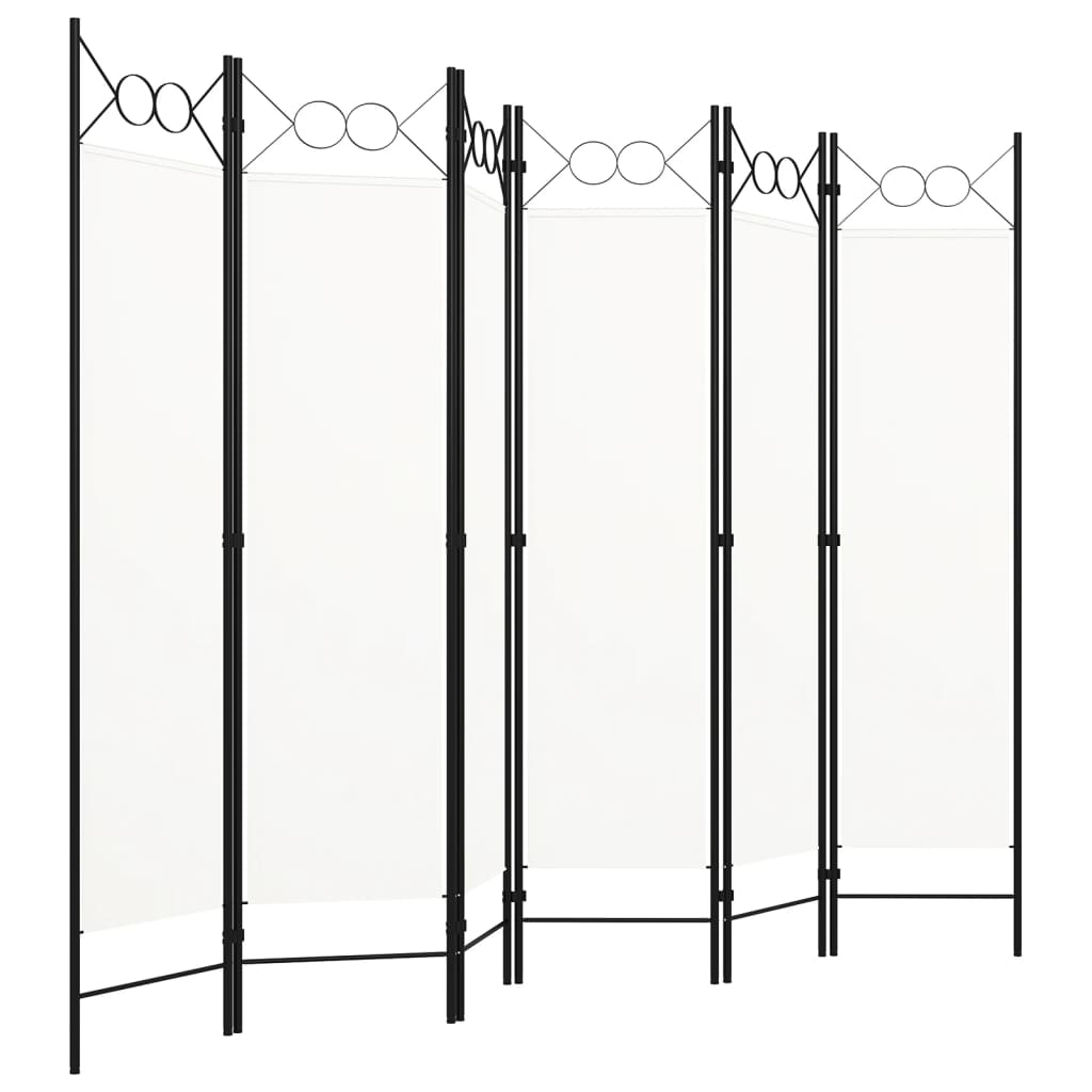Room divider, 6-panel, white, 240x180cm