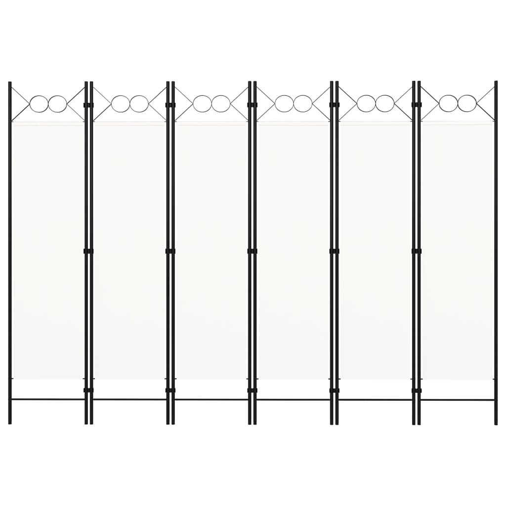 Room divider, 6-panel, white, 240x180cm