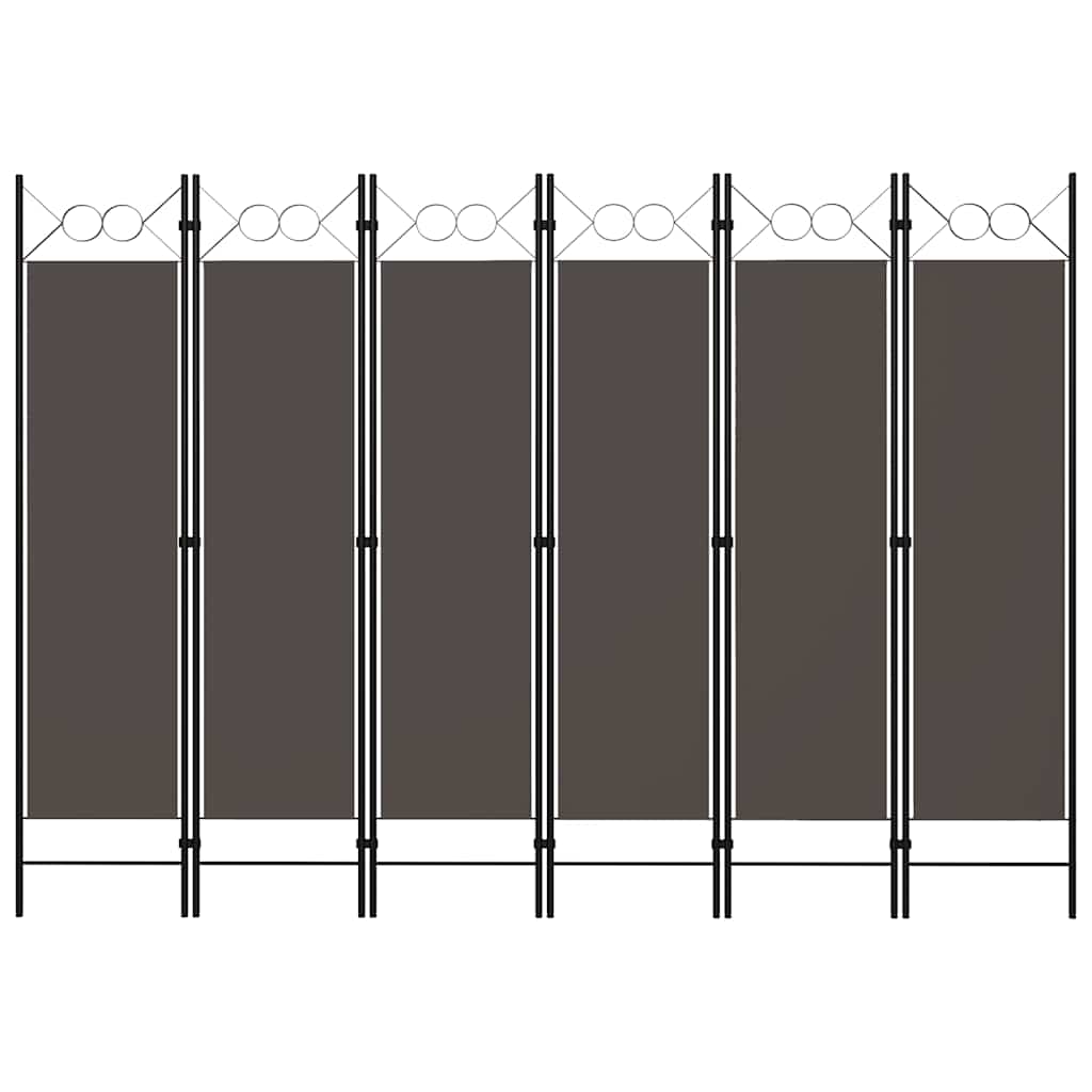 Room divider, 6-panel, anthracite, 240x180cm