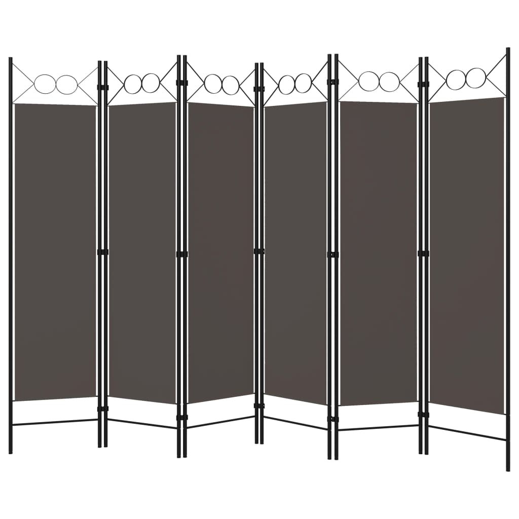Room divider, 6-panel, anthracite, 240x180cm