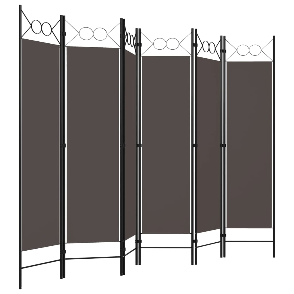Room divider, 6-panel, anthracite, 240x180cm