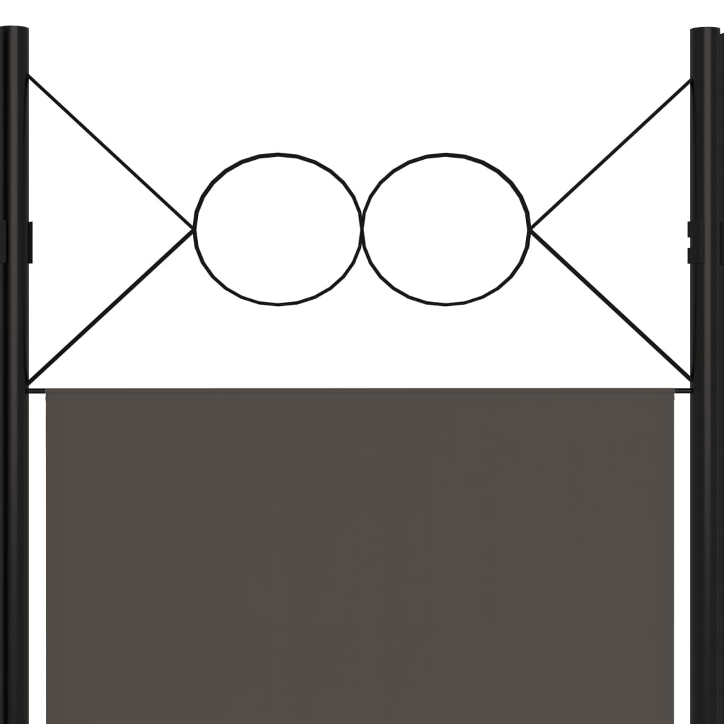 Room divider, 6-panel, anthracite, 240x180cm