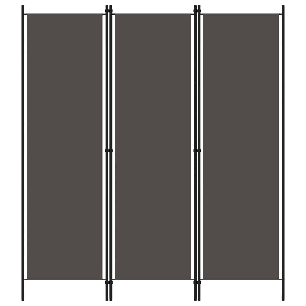 Room Divider, 3-Panel, Anthracite, 150x180cm