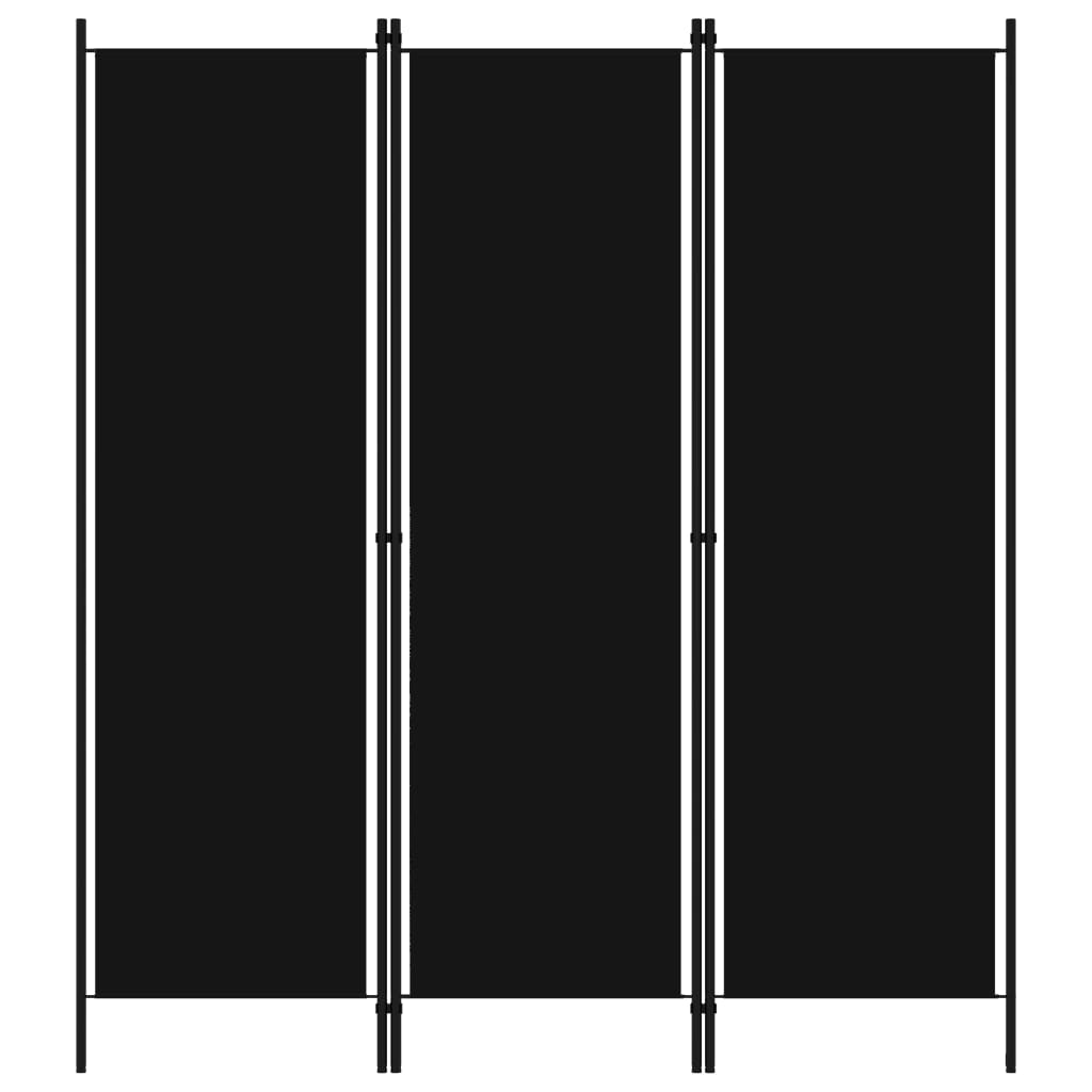 Room divider, 3-panel, black, 150x180cm