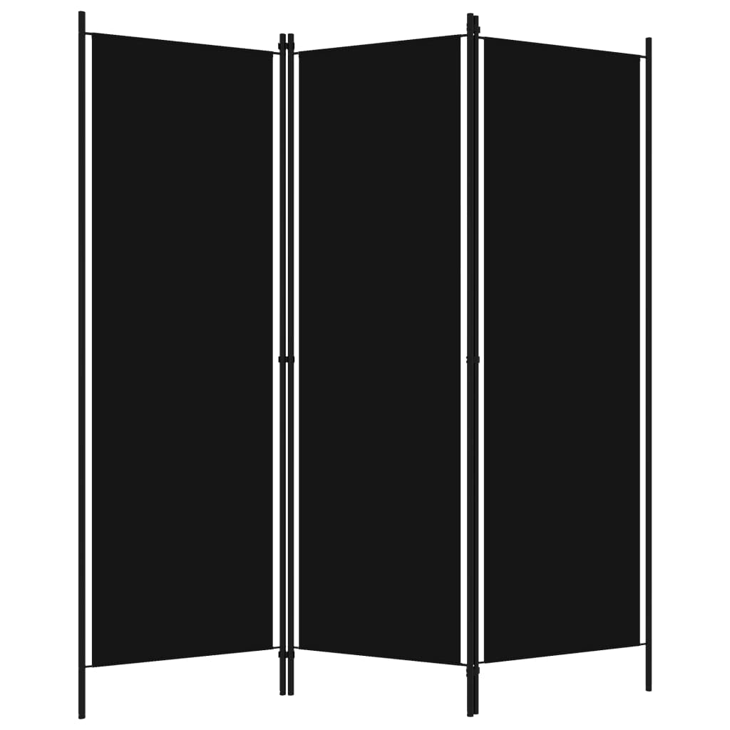 Room divider, 3-panel, black, 150x180cm