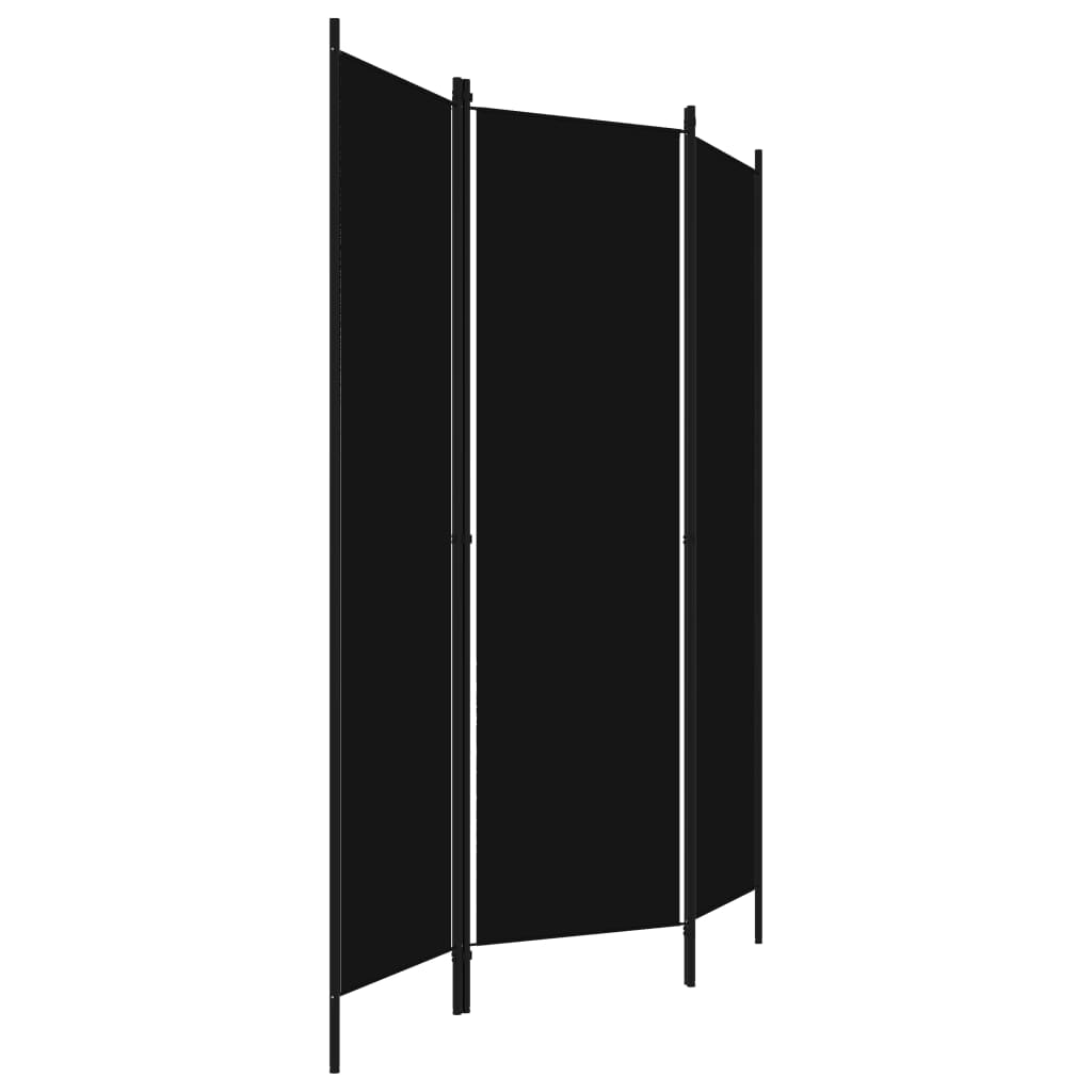 Room divider, 3-panel, black, 150x180cm