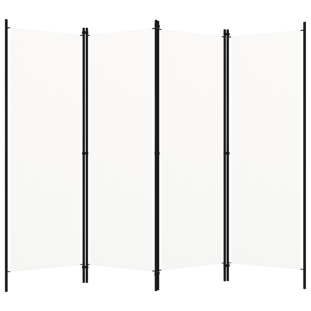 Room Divider, 4-Panel, White, 200x180cm